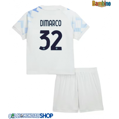 Maglie da calcio Inter Milan Federico Dimarco #32 Seconda Maglia Bambino 2025-26 Manica Corta + Pantaloni corti)
